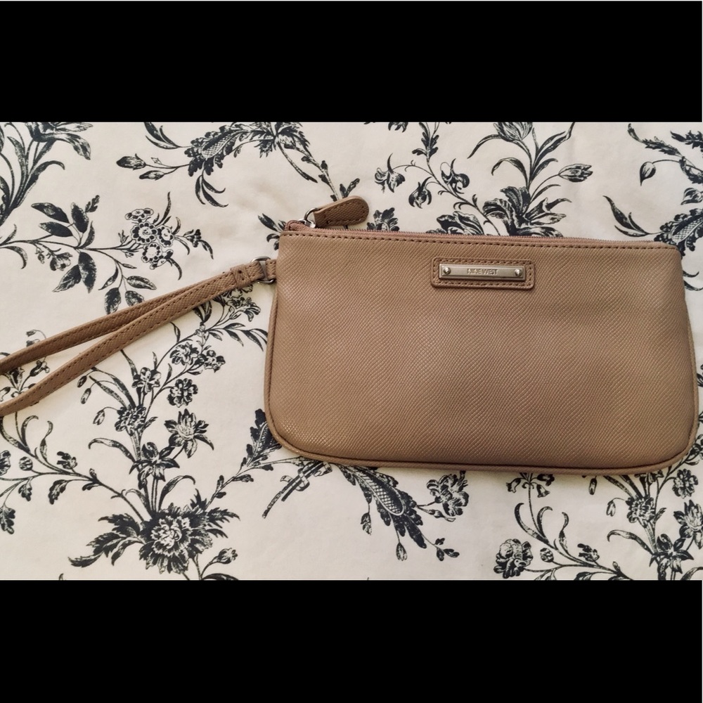 Beige Nine West Wristlet